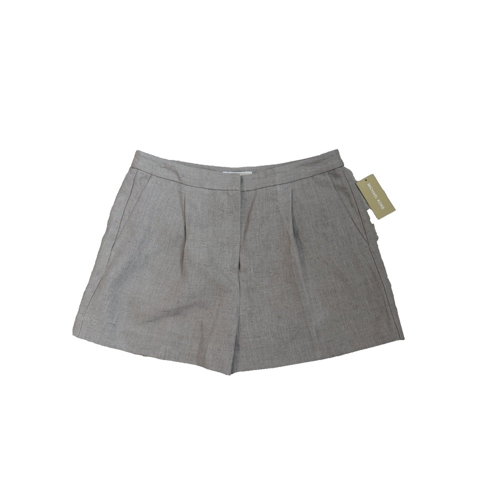 Michael Kors Women Shorts Linen Pleated 12 Chic Old Money Preppy Capsule NWT
